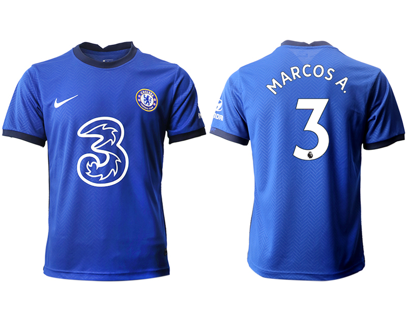 Men 2020-2021 club Chelsea home aaa version #3 blue Soccer Jerseys->chelsea jersey->Soccer Club Jersey